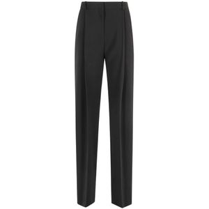 Elisabetta Franchi, Dames, Broeken, Zwart, Maat: XS Leer,