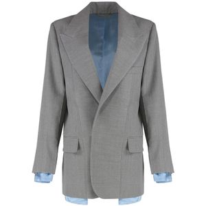 Victoria Beckham, Dames, Jassen, Grijs, Maat: XS Wol,