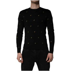 Dolce & Gabbana, Heren, Truien, Zwart, Maat: XS Zijde,