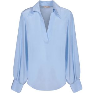 Blanca Vita, Dames, Blouses & Shirts, Blauw, Maat: L Zijde,