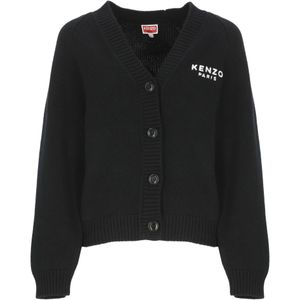 Kenzo, Dames, Truien, Zwart, Maat: S Katoen,