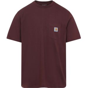 Carhartt WIP - Shirt - Donkerrood - Kwartmouw - Normale Pasvorm