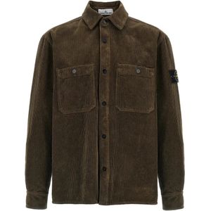 Stone Island, Heren, Jassen, Groen, Maat: S Katoen,