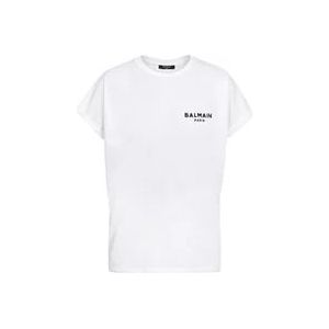 Balmain Logo T-shirt , White , Dames , Maat: L