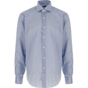 Barba, Heren, Overhemden, Blauw, Maat: M