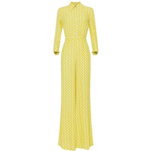 Elisabetta Franchi, Dames, Jumpsuits & Playsuits, Geel, Maat: L