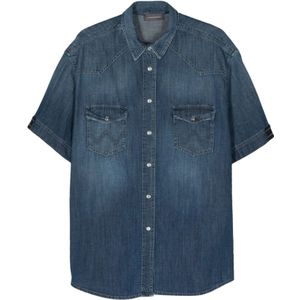 Lorena Antoniazzi, Dames, Blouses & Shirts, Blauw, Maat: L Denim,