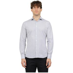 Traiano Milano, Heren, Overhemden, Grijs, Maat: M