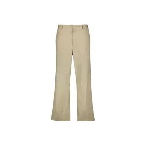Prada Beige Straight Cut Cotton Pants , Beige , Heren , Maat: L