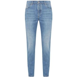 Brunello Cucinelli, Heren, Jeans, Blauw, Maat: XL Katoen,