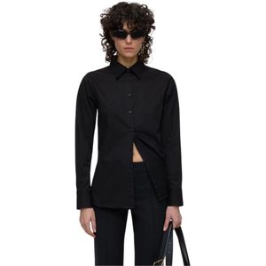 Closed, Dames, Blouses & Shirts, Zwart, Maat: L Katoen,