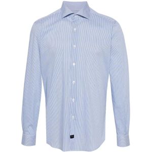 Fay, Heren, Overhemden, Blauw, Maat: 3XL