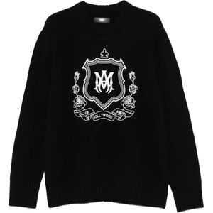 Amiri, Heren, Truien, Zwart, Maat: M Katoen,