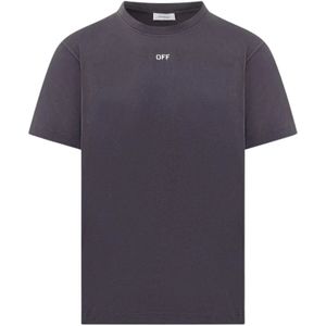 Off White, Heren, Tops, Blauw, Maat: M Katoen,