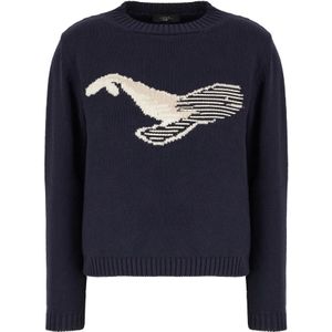 Weekend Max Mara, Dames, Truien, Blauw, Maat: XS Katoen,