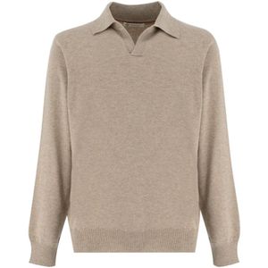 Brunello Cucinelli, Heren, Truien, Bruin, Maat: 2XL Kasjmier,
