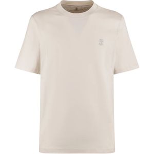 Brunello Cucinelli, Heren, Tops, Beige, Maat: XL Katoen,