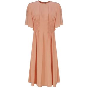 Chloé, Dames, Jurken, Roze, Maat: M Zijde,