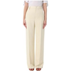 Dondup, Dames, Broeken, Beige, Maat: W28 Linnen,