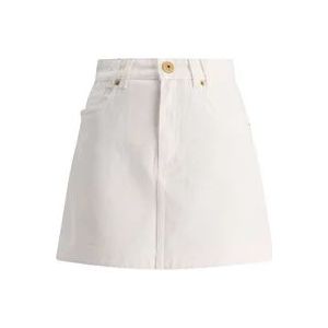 Balmain Denim Rok , White , Dames , Maat: S