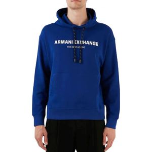 Armani Exchange, Heren, Sweatshirts & Hoodies, Blauw, Maat: S Katoen,