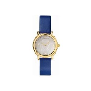 Versace Safety Pin Gouden Horloge , Blue , Dames , Maat: ONE Size