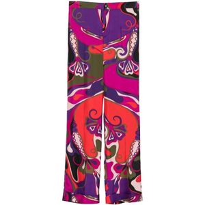 Pucci, Dames, Broeken, Paars, Maat: S Zijde,