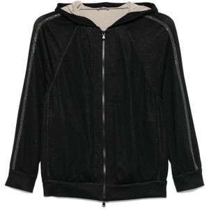 Brunello Cucinelli, Dames, Sweatshirts & Hoodies, Zwart, Maat: XS Katoen,