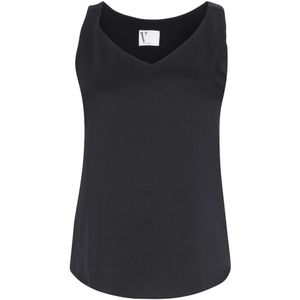 Blouseshirt - Effen - Satijn - Mouwloos - Normale Pasvorm