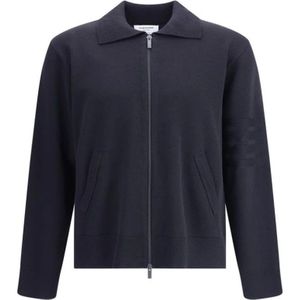 Thom Browne, Heren, Truien, Blauw, Maat: M Wol,