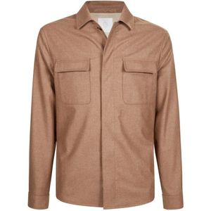 Eleventy, Heren, Jassen, Bruin, Maat: S Zijde,