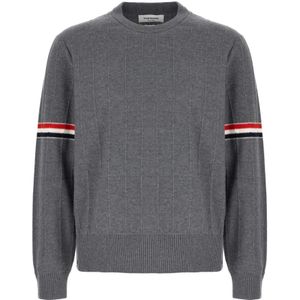 Thom Browne, Heren, Truien, Grijs, Maat: S Wol,