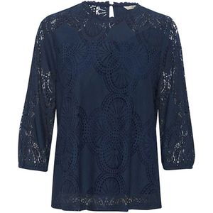 Cream, Dames, Blouses & Shirts, Blauw, Maat: M Katoen,