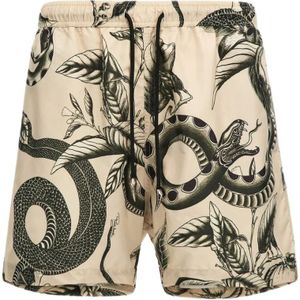 Roberto Cavalli, Heren, Badkleding, Beige, Maat: 3XL