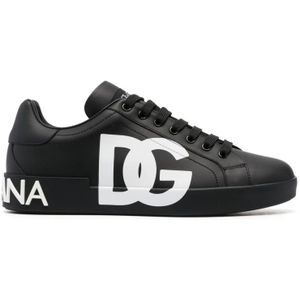 Dolce & Gabbana - Portofino Sneakers - Zwart - Leer
