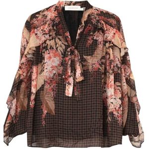 Zimmermann, Dames, Blouses & Shirts, Bruin, Maat: S Viscose,