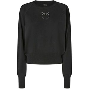 Pinko, Dames, Truien, Zwart, Maat: M Wol,