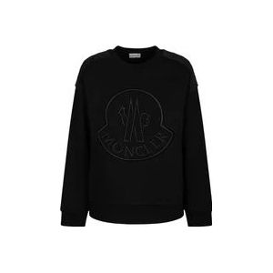 Moncler Zwart Logo Patch Sweatshirt , Black , Dames , Maat: XS