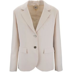 Elisabetta Franchi, Dames, Jassen, Wit, Maat: L Poliester,