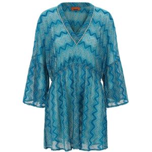 Missoni, Dames, Jurken, Veelkleurig, Maat: S Leer,