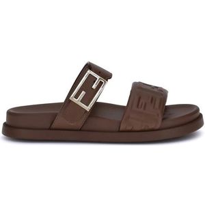 Fendi - Sandalo Nappa FF Hf+Nappa - Sandaal - Bruin - Nappa-leer