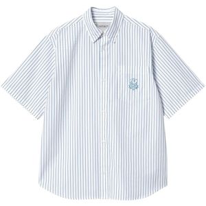 Carhartt Wip, Heren, Overhemden, Blauw, Maat: XS Katoen,