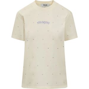 Msgm, Dames, Tops, Beige, Maat: L Katoen,