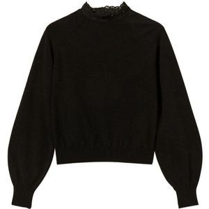 Twinset, Dames, Truien, Zwart, Maat: L Viscose,