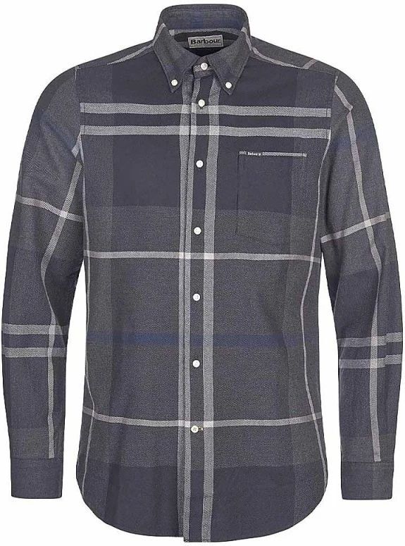 Barbour, Heren, Overhemden, Grijs, Maat: L Katoen,