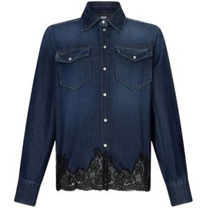 Liu Jo, Dames, Blouses & Shirts, Blauw, Maat: M Denim,