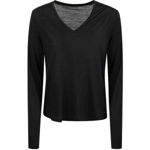 Majestic Filatures, Dames, Tops, Zwart, Maat: S Wol,