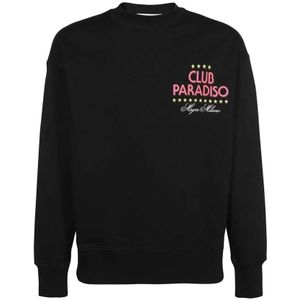 Msgm, Heren, Sweatshirts & Hoodies, Zwart, Maat: XS Katoen,