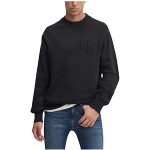 Calvin Klein, Heren, Sweatshirts & Hoodies, Zwart, Maat: L Katoen,