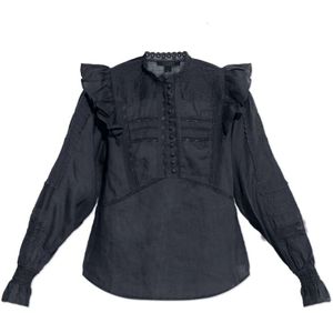 AllSaints, Dames, Blouses & Shirts, Blauw, Maat: M Katoen,